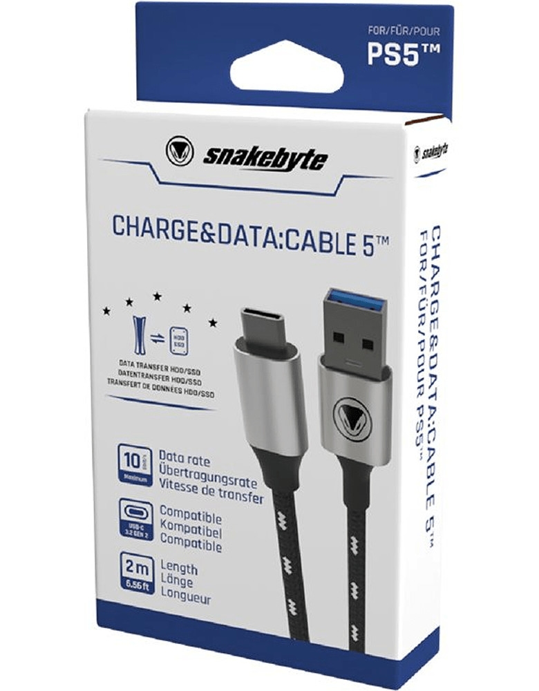 Official USB Kabal PS5  za punjenje 2m - snakebyte PS5 USB Charge&Data:Cable 5 (2m)